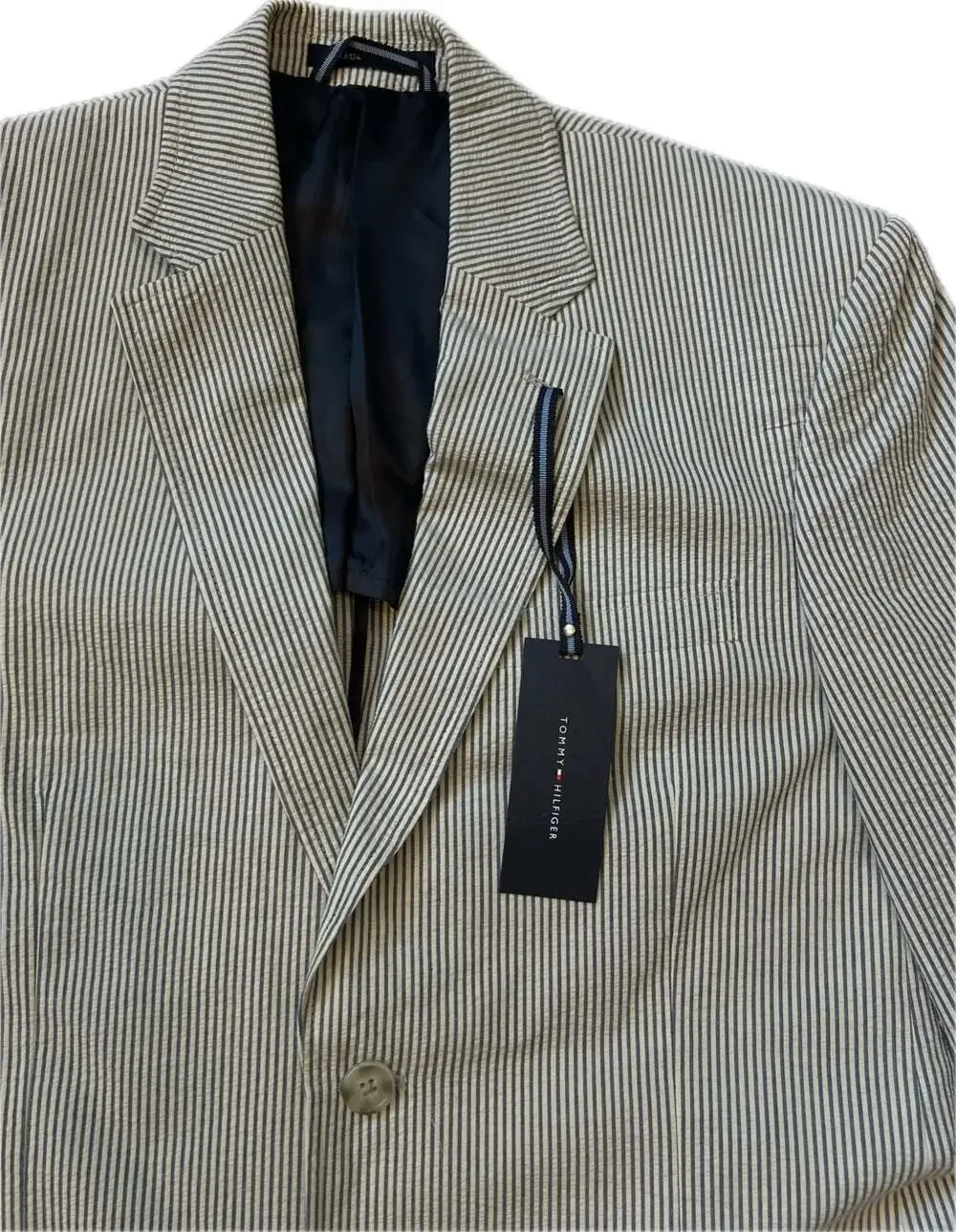 Tommy Hilfiger Men's NWT Striped Seersucker Two-Button Sport Coat Classic Preppy